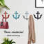 Patères murales décoratives en fonte, motif d'ancre nautique, style rustique vintage (4 pièces)