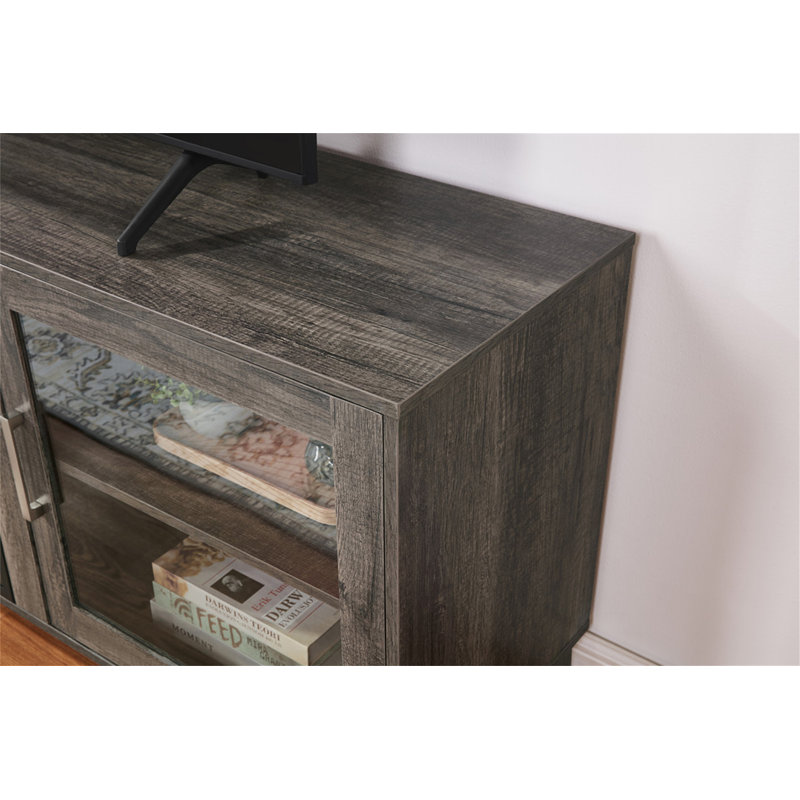 Console de meuble télé avec foyer et chauffage 70 po, Gris