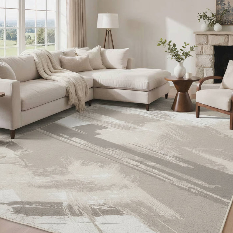 Tapis noir / gris / ivoire / beige Galaxy Series, Rectangle 5 pi 3 po x 7 pi 3 po