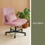 Chaise de bureau Criss Cross sans accoudoirs avec roulettes - polyvalente pour le bureau personnel, la méditation et le maquillage-1682090686