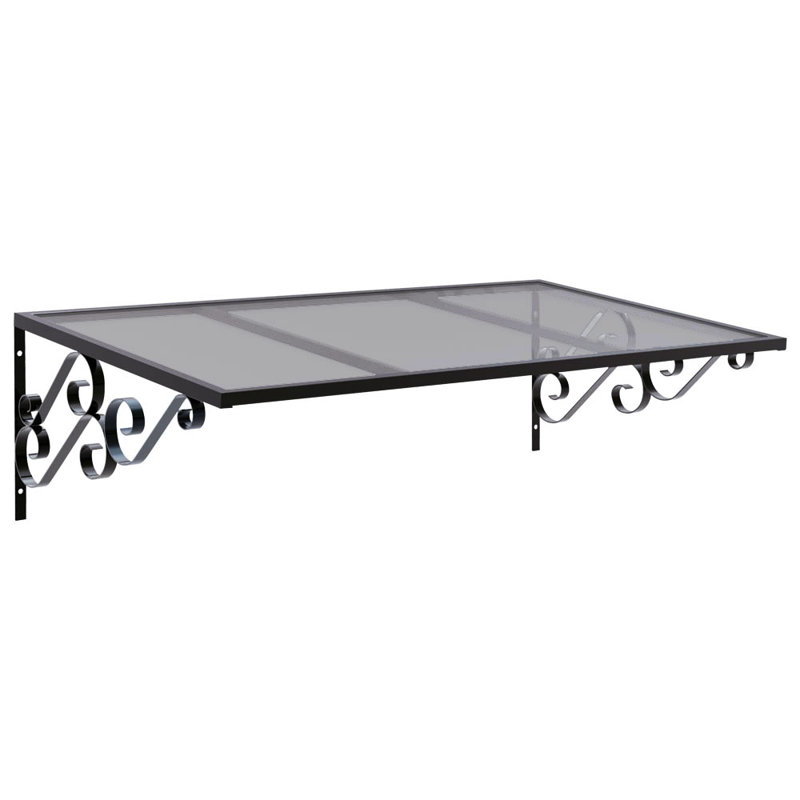 Auvent de porte standard en polycarbonate Ruby, H 16 po x l 48 po x P 40 po, Transparent