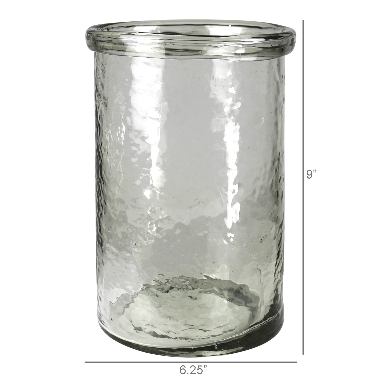 Yager Glass Pillar Holder, 9" H x 6.25" W x 6.25" D