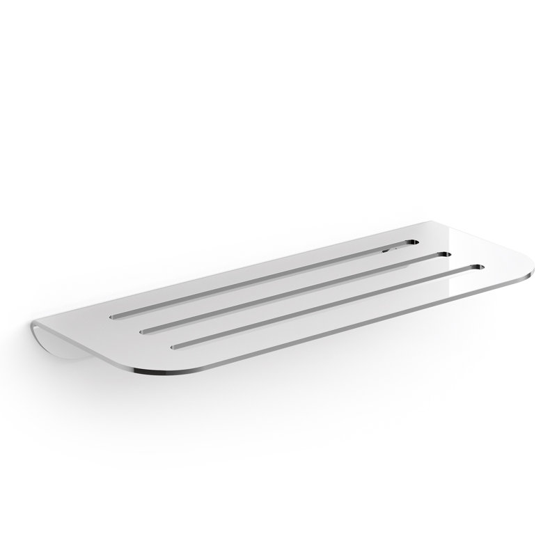 Rosa Metal Wall Mounted Shower Shelf, Polished Stainless Steel, 1.2" H x 11.8" W x 4.7" D