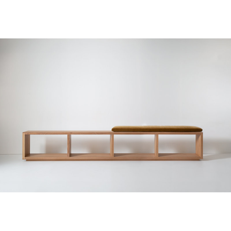 Cube + Void Solid Wood Storage Bench, 19.5" H x 122" W x 13" D