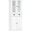 Garde-manger blanc de 61 po. Portes à fermeture douce et 2 tiroirs. Tablettes réglables pour casseroles, poêles, plats. Idéal pour le salon, l'armoire de rangement de la salle à manger, blanc, 4 avec mécanisme, plats, produits secs, central