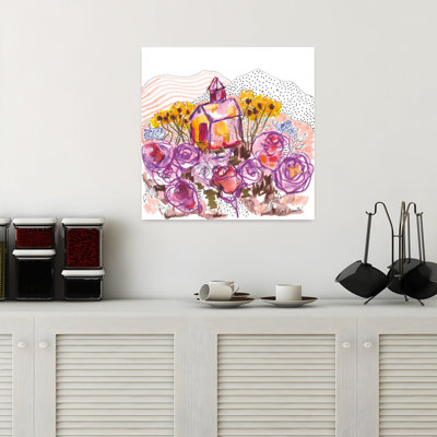 Play Me Some Mountain Music Abstract Contemporary Landscape Flower Art