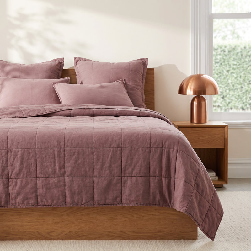 Ione Stonewashed Cotton Coverlet, Sarsaparilla, Queen