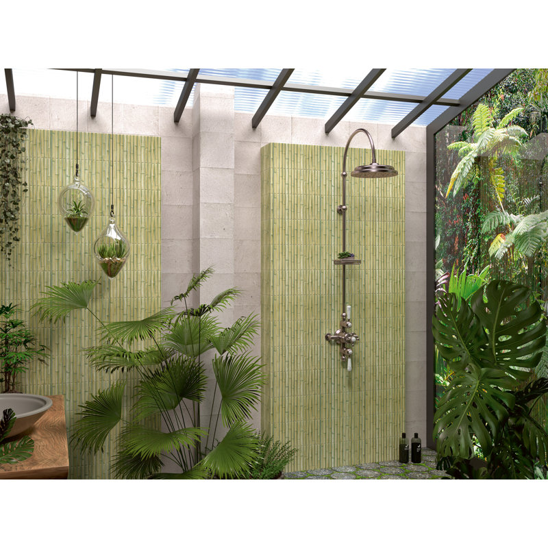 Bamboo 5.88'' W x 11.88'' L Tile, Matcha Green