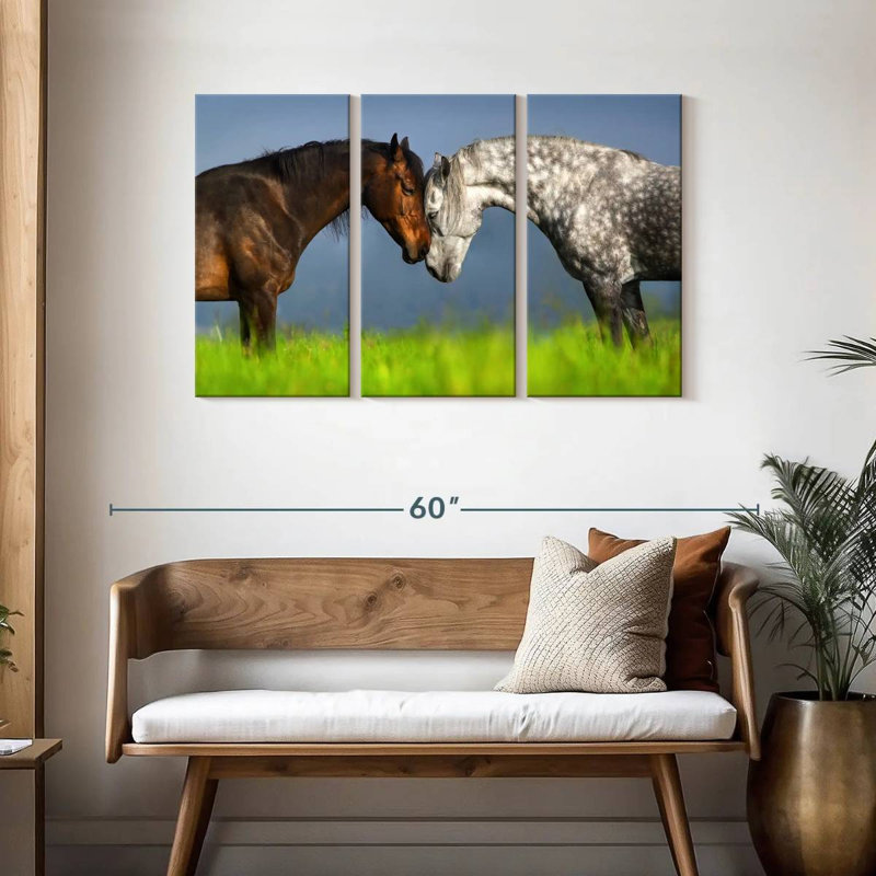 Couple de chevaux Hardie, H 28 po x l 45 po