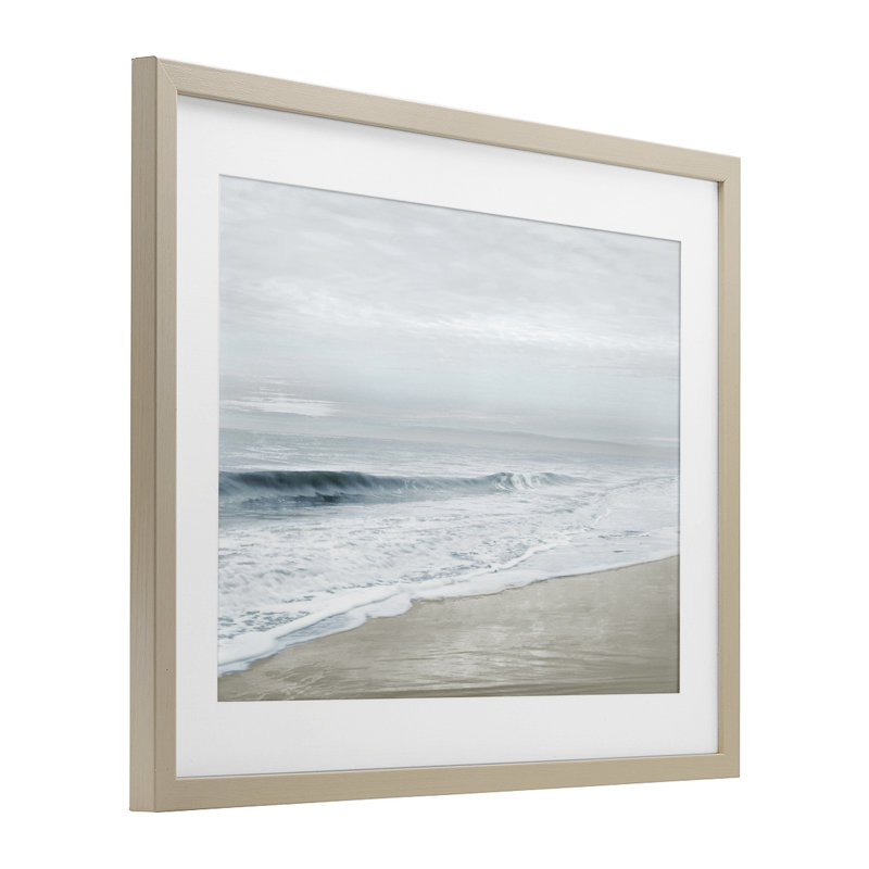 «Morning Bliss Beach Coast», reproduction d'art sous verre encadrée par Natalie Carpentieri, H 17 po x l 21 po