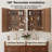 Beveled Frame Wood Medicine Cabinet with Mirror, Adjustable Shelves, Soft-Close Hinges, Reversible Door, Wall-Mount or Recessed Bathroom Cabinet, Walnut-1335617950-1320100618
