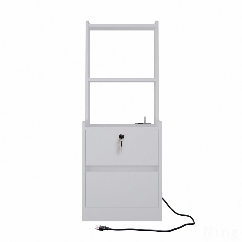 Ensemble de 2 tables de chevet, avec station de charge, table de chevet intelligente avec veilleuse, table de chevet moderne avec bibliothèque, table de chevet (table de chevet) avec armoire de rangement