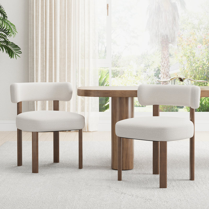 Chaises de salle à manger rembourrées Modern, Beige
