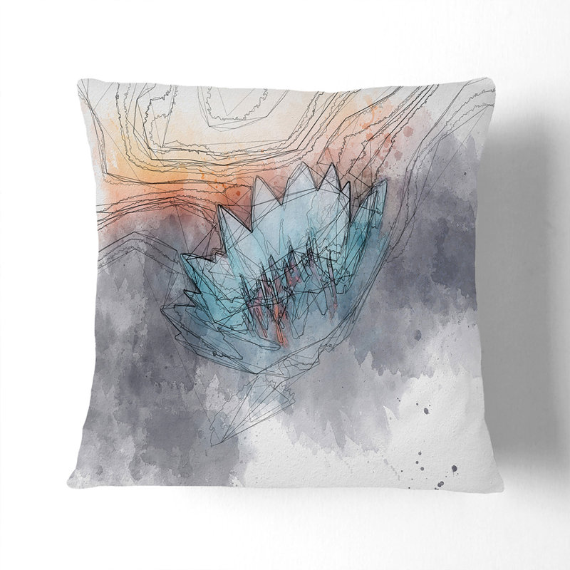 Lotus Flower Cushion with Filling, 55cm H x 55cm W x 20cm D, Stone