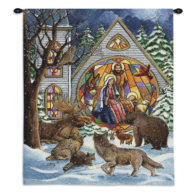 Tapisserie de crèche de neige