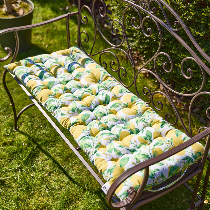 Lemon Patterned Outdoor Garnde Bench Seat Pad Mattress