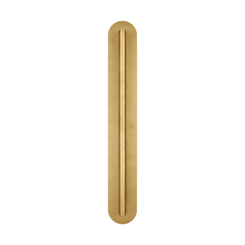 Kelly Wearstler Fielle 1-light LED large wall sconce in soft white finish, Hand Rubbed Antique Brass
