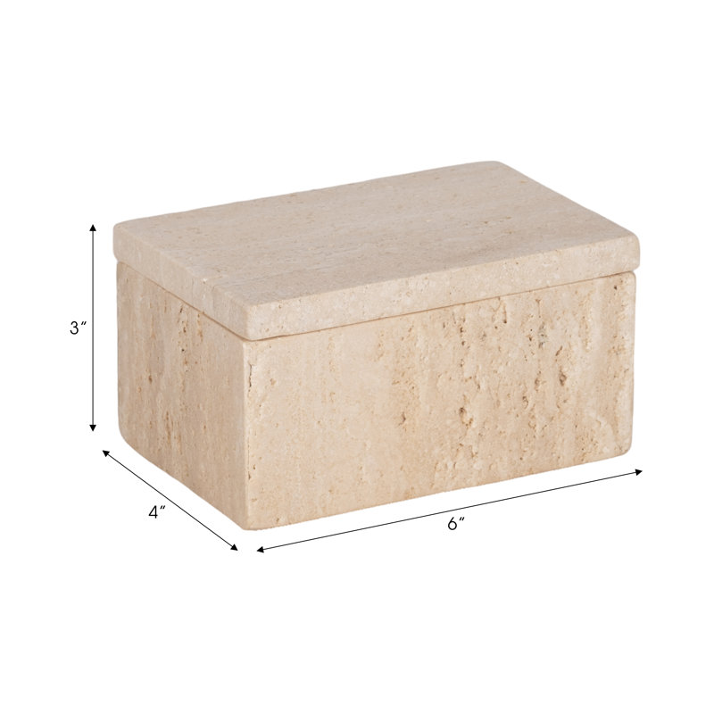 Marble Decorative Box, 3" H x 6" W x 4" D