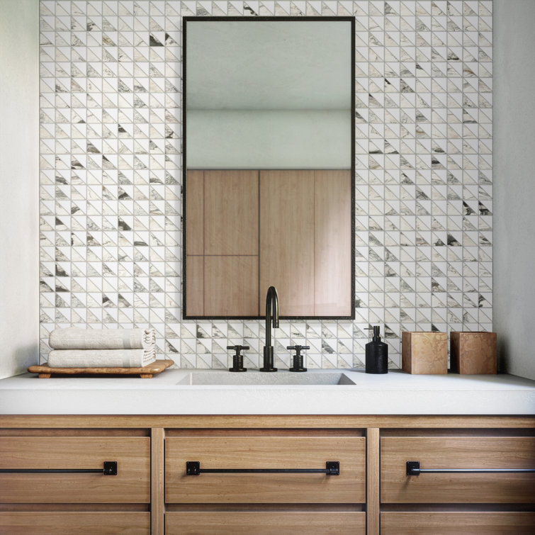 Gamma Natural Stone Triangle Wall and Floor Mosaic Tile (Set of 10)