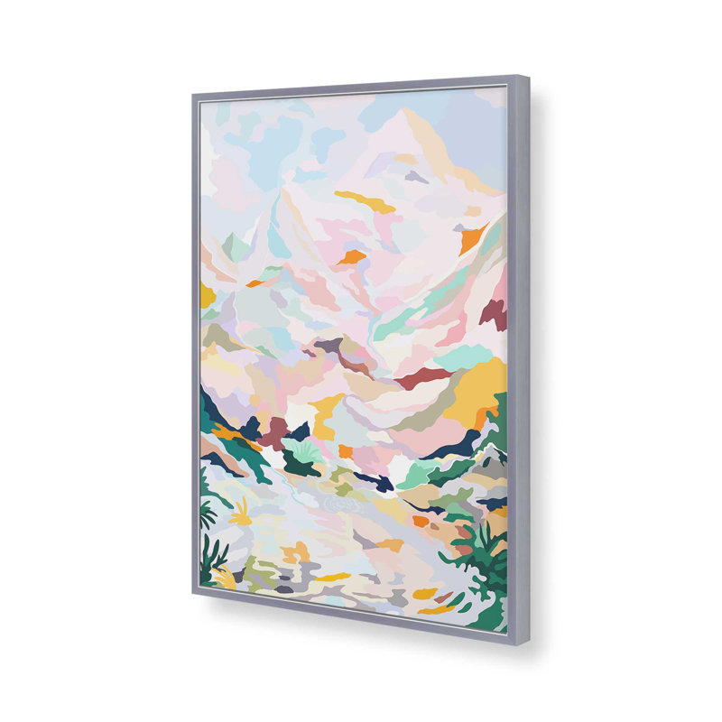 «Alpine I» par Garima Dhawan, reproduction d'art sur toile, Argent argent, H 32 po x l 24 po
