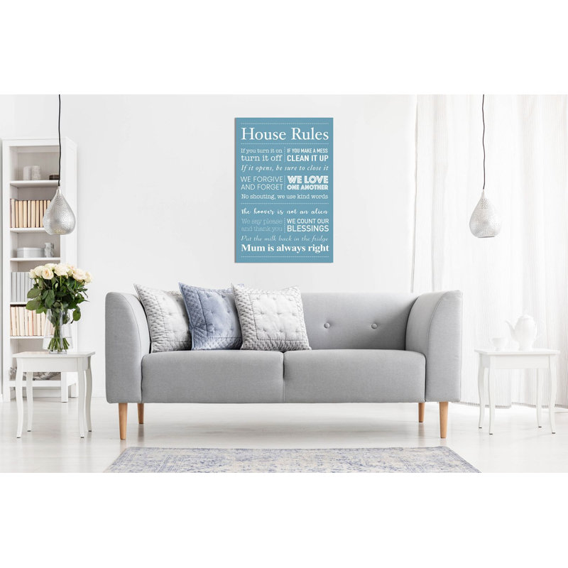 House Rules - Wrapped Canvas Print, 76cm H x 51cm W