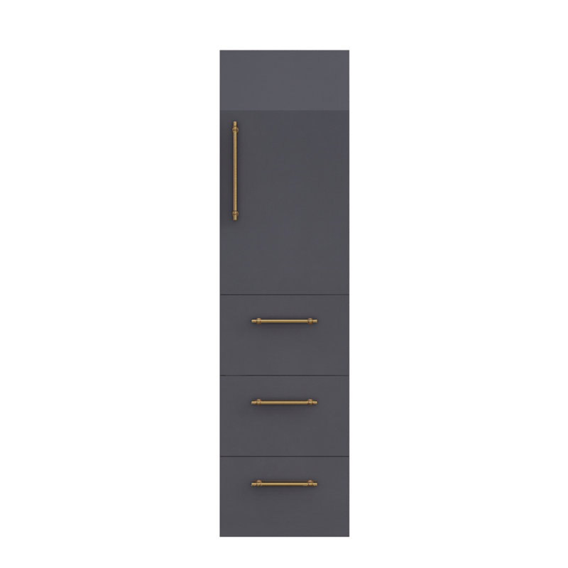 Eliza Bathroom Storage, Gray/Gold