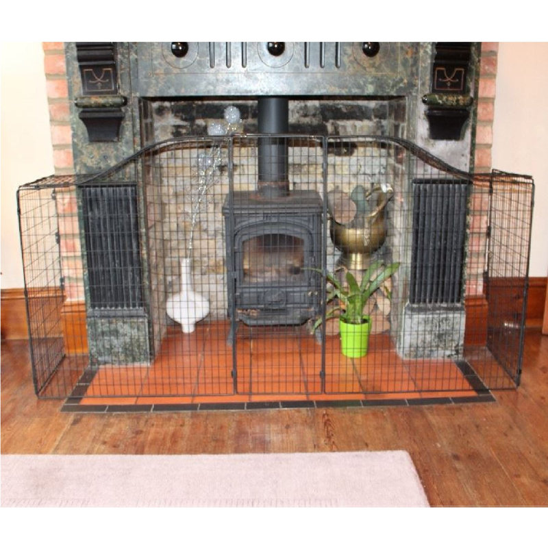 Lathrup Metal Fireplace Screen, 83cm H x 174cm W x 40cm D