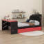 Lit de jour double en bois avec lit gigogne simple, cadre de lit de jour extensible avec bureau, lit de jour extensible inspiré du jeu avec lit gigogne-252131639