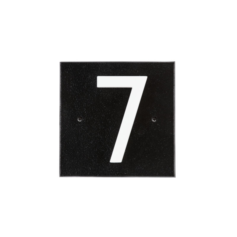 Floating Stand-Off 1-Number Horizontal Sign, Black /W/ White Modern Font Number, Yes