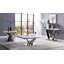 Table de bout 1Pc 18Mm Faux marbre sur plateau rectangulaire en forme de V avec structure en acier inoxydable