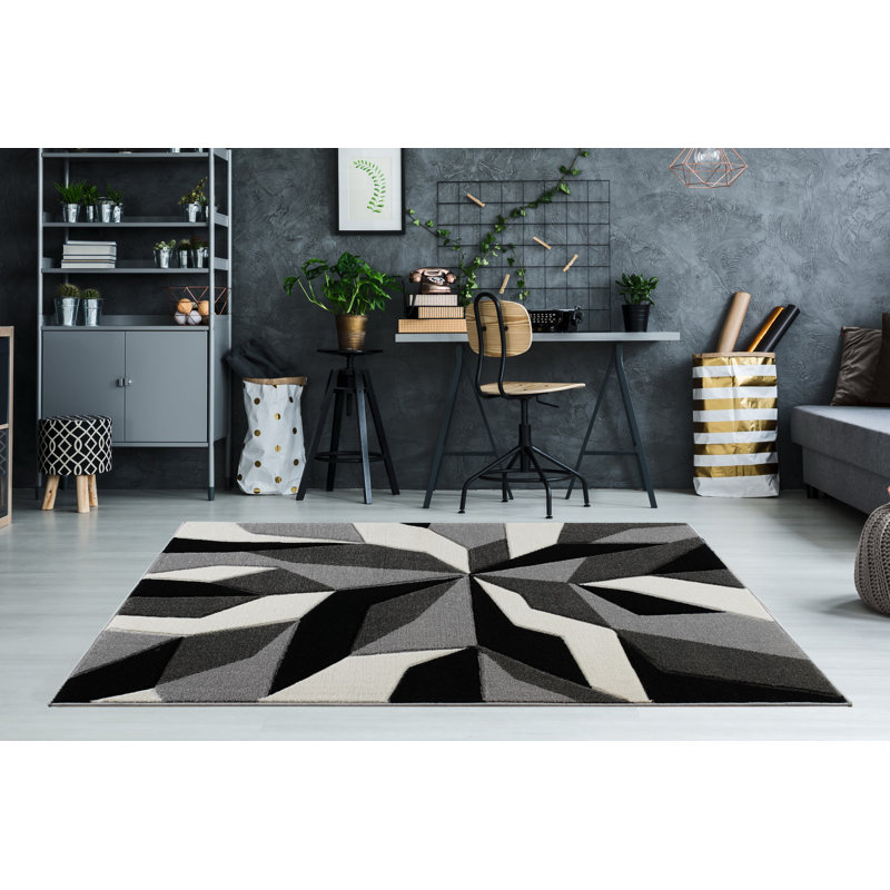 Angeni Machine Woven Grey Indoor Rug