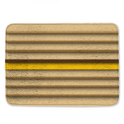 Beige Yellow Stripes Bath Mat