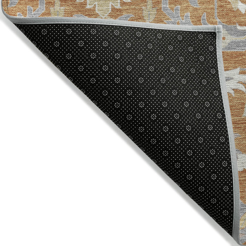 Tapis lavable intérieur / extérieur orange Ilyara , 8 pi x 8 pi
