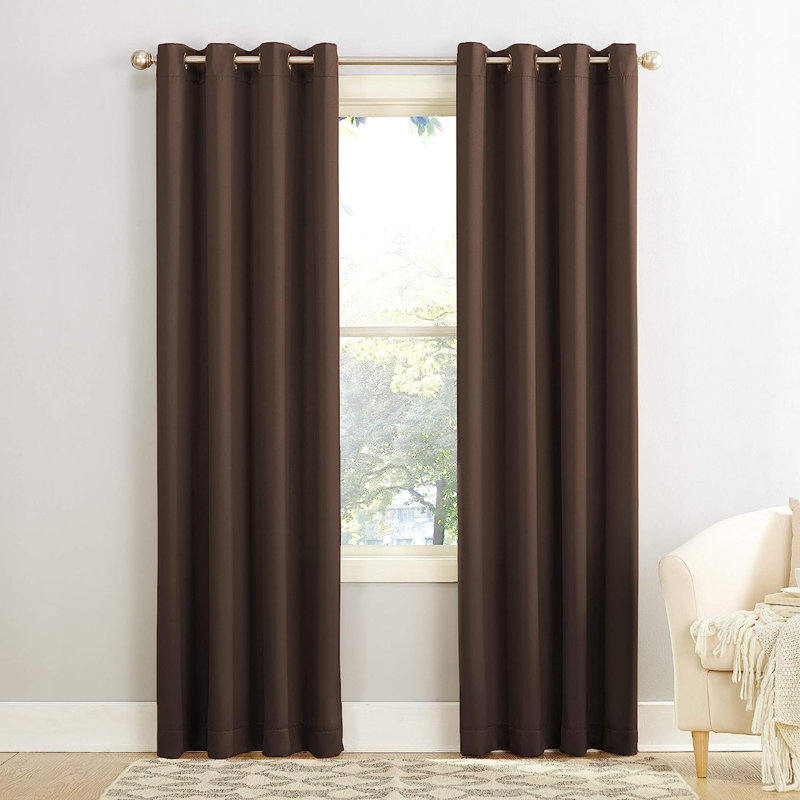 Blackout Curtain Single Panel, Chocolate, 54" W x 84" L