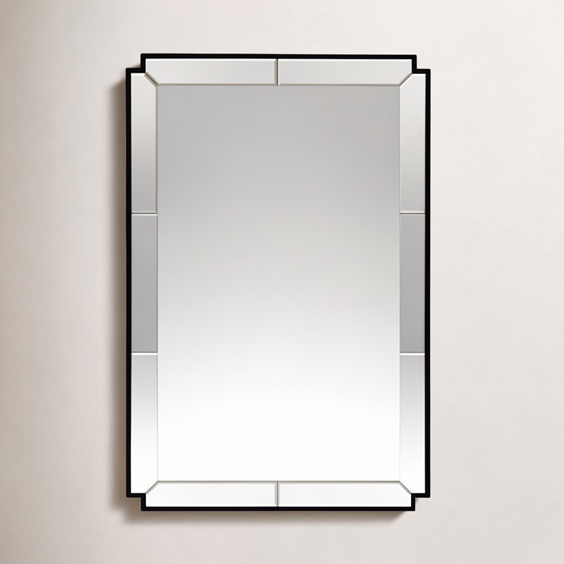 Monroe Beveled Wall Mirror, Black