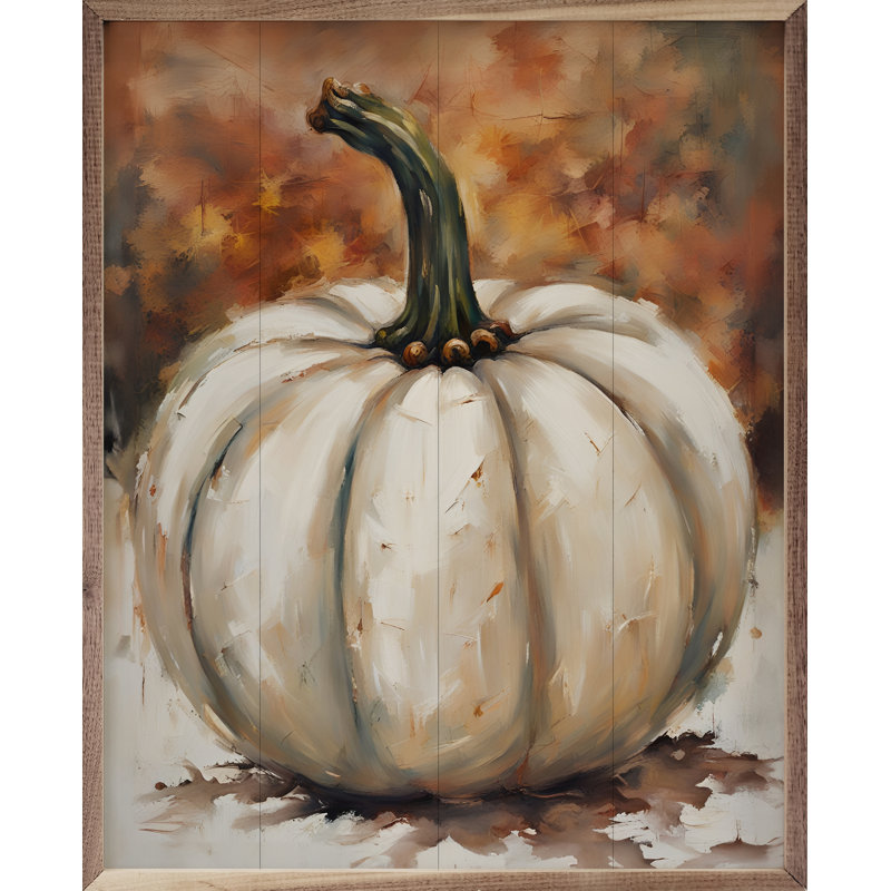 Single White Pumpkin, 10" H x 8" W x 1" D