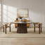 Table de salle à manger ovale Oppelo 70,87 po en pierre frittée aspect marbre avec piédestal-26962772