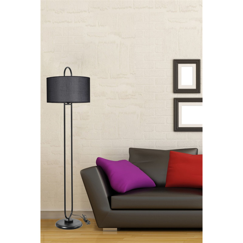 Abbotsford 170cm Traditional Floor Lamp, Black, Black