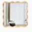Décoration murale moderne en bois massif avec miroir carré ondulé 36 po x 36 po