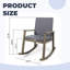 Chaise berçante de patio en bois d'acacia - conception d'inspiration côtière avec coussins amovibles?-710447995-710448004