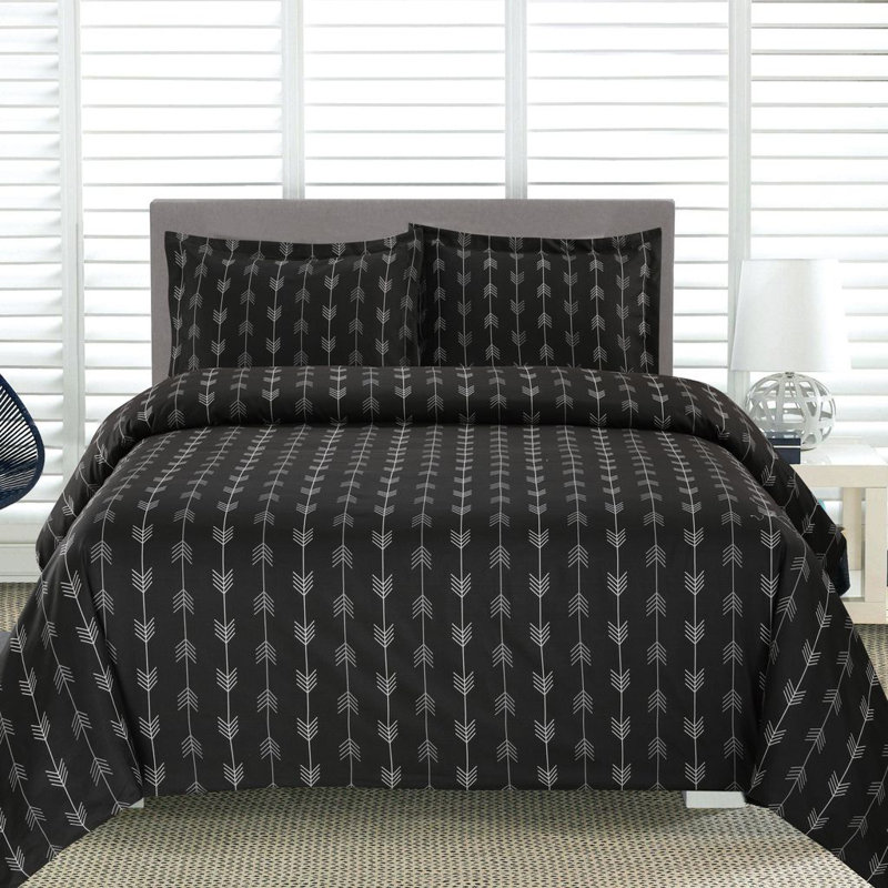 Polyester Percale Geometric Shapes Duvet Cover, Full Duvet Cover + 2 Shams