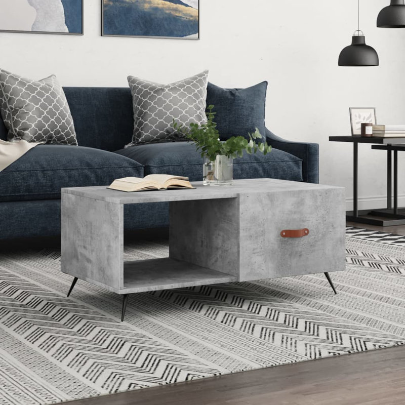  Table basse en bois d'ingénierie, table basse moyenne, Gris