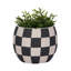 Sagebrook Home 8" Checkerboard Rounded Planter, Black/White-1671425974