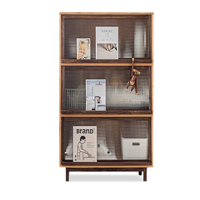 Cerise+Nut-brown Solid Wood+Glass Display Cases