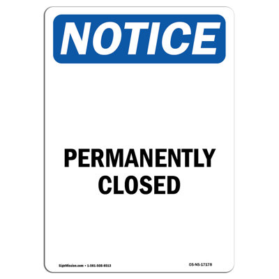 Permanently Closed Sign