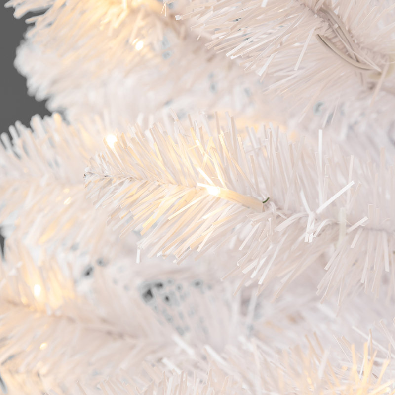 Home Heritage 5' Artificial Prelit Christmas Tree 200 Clear LEDs, White