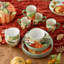 Ensemble de 4 tasses à café Farmhouse avec motifs de citrouilles d'automne assortis - Parfait pour le café, le thé, le cacao chaud et le cidre - Va au micro-ondes et au lave-vaisselle