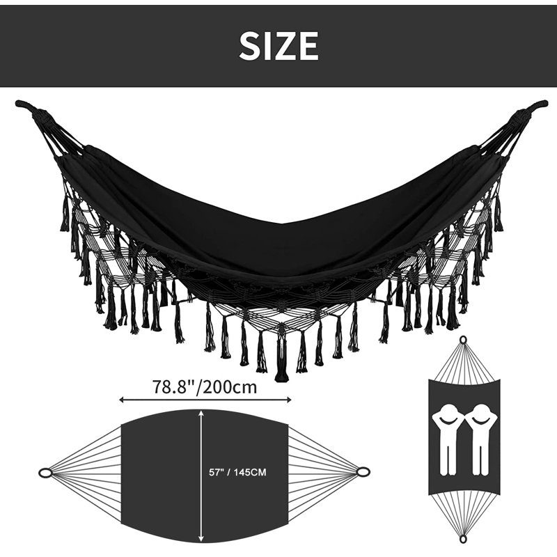 Double Hammock, 1-Pack, (Black), Black