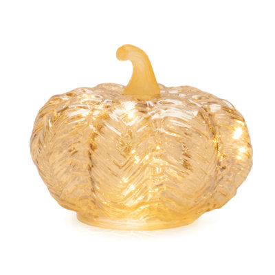Lighted Mercury Glass Pumpkin Decor