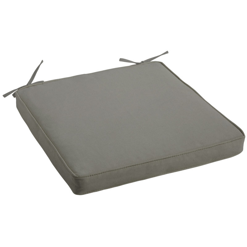Sunbrella Outdoor 2'' Dining Chair Cushion, Canvas Charcoal Sunbrella Canvas
